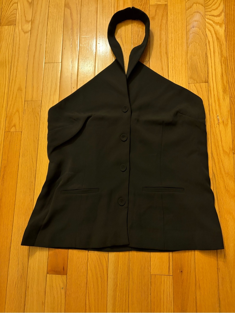 French Connection Black Halter Blazer Vest